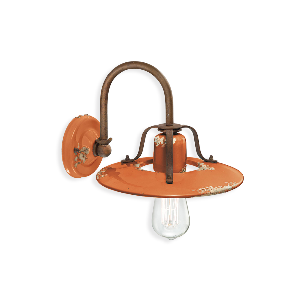 Ferroluce Nástěnné retro svítidlo COUNTRY, š. 30 cm, 1xE27 Barva: Oranžová