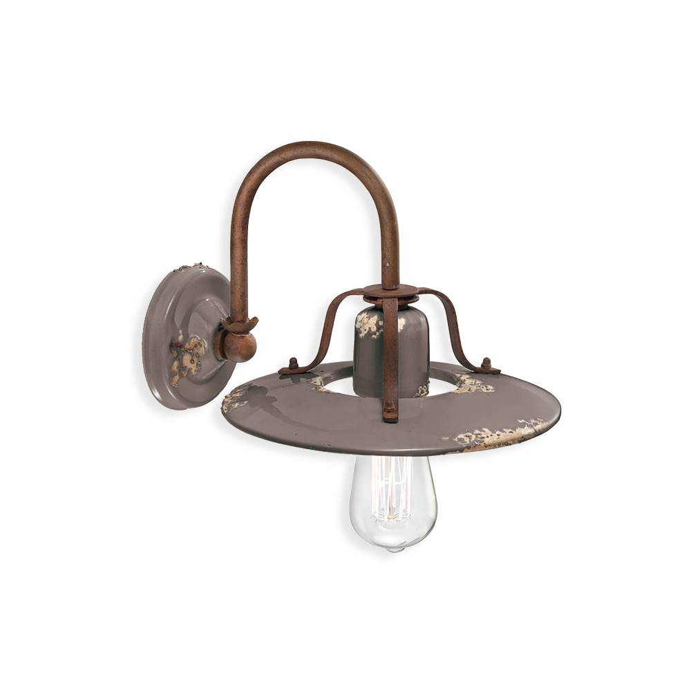 Ferroluce Nástěnné retro svítidlo COUNTRY, š. 30 cm, 1xE27 Barva: Šedá