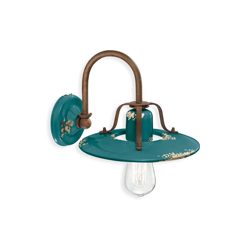 Ferroluce Nástěnné retro svítidlo COUNTRY, š. 30 cm, 1xE27 Barva: Olivová zelená