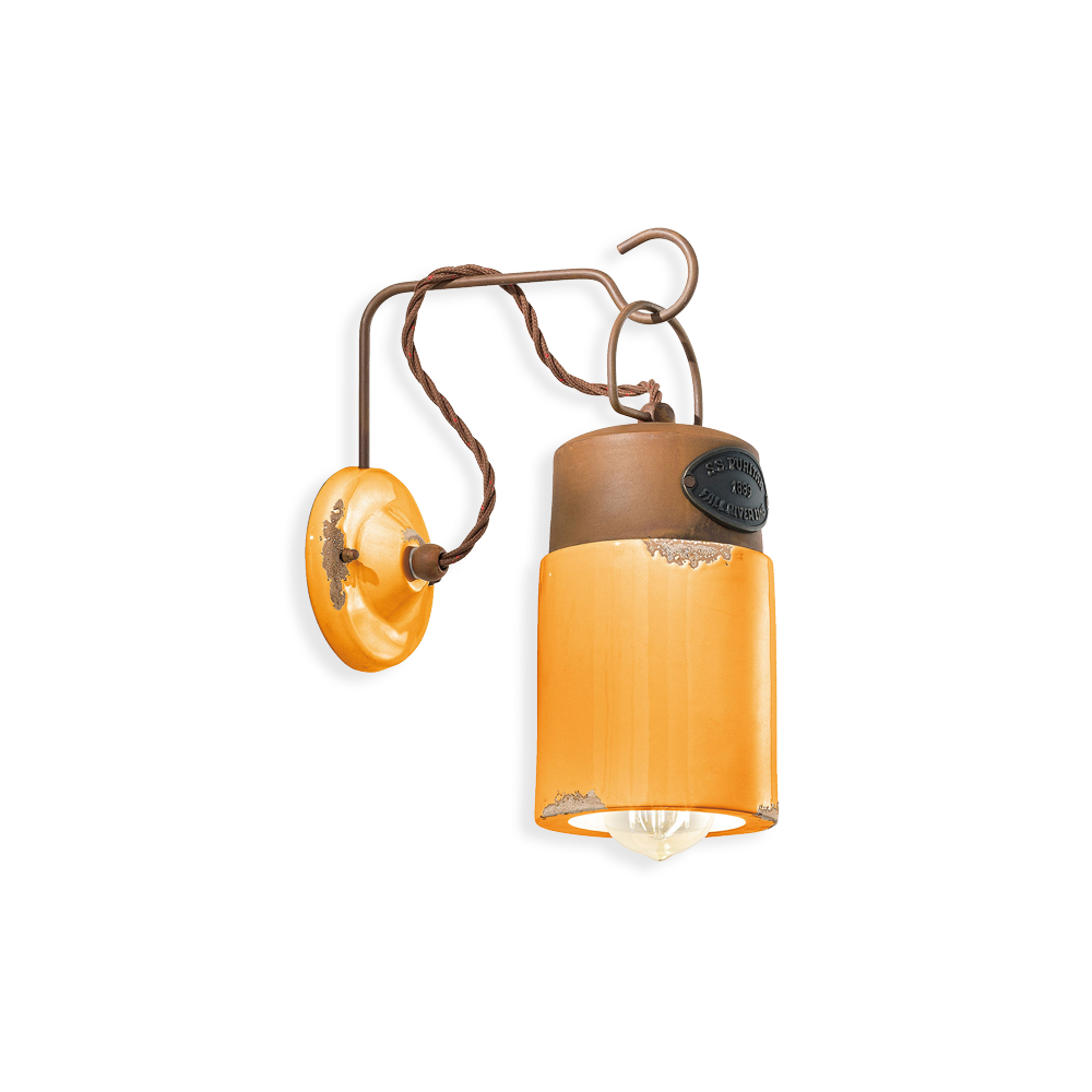Ferroluce Nástěnné retro svítidlo INDUSTRIAL, v. 33 cm, 1xE27 Barva: Žlutá