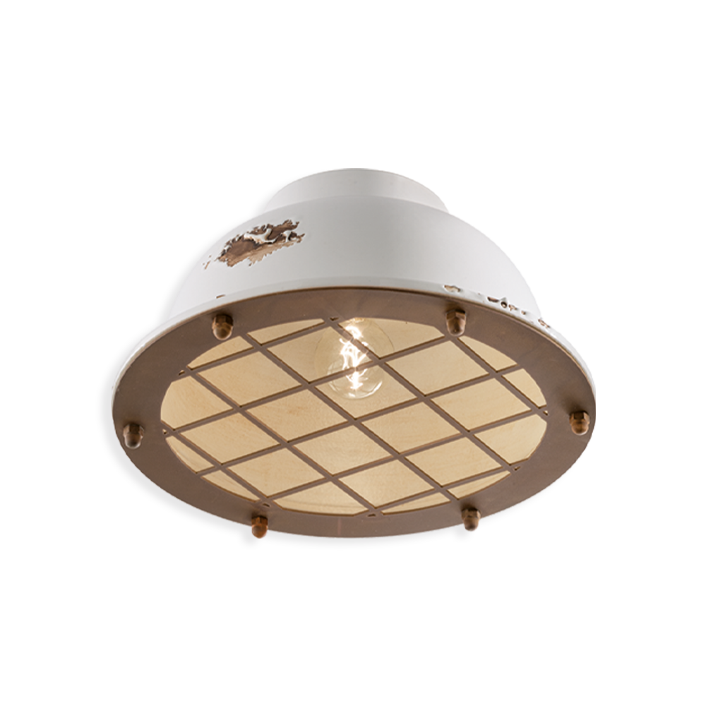 Ferroluce Stropní retro svítidlo INDUSTRIAL, Ø 35 cm, 1xE27 Barva: Bílá