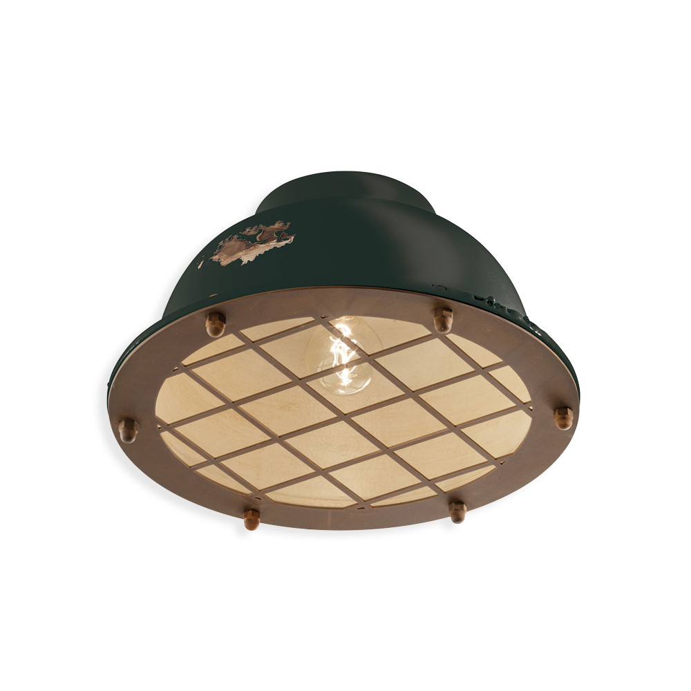 Ferroluce Stropní retro svítidlo INDUSTRIAL, Ø 35 cm, 1xE27 Barva: Černá