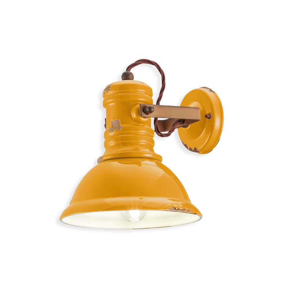 Ferroluce Nástěnné retro svítidlo INDUSTRIAL, v. 24 cm, 1xE27 Barva: Žlutá