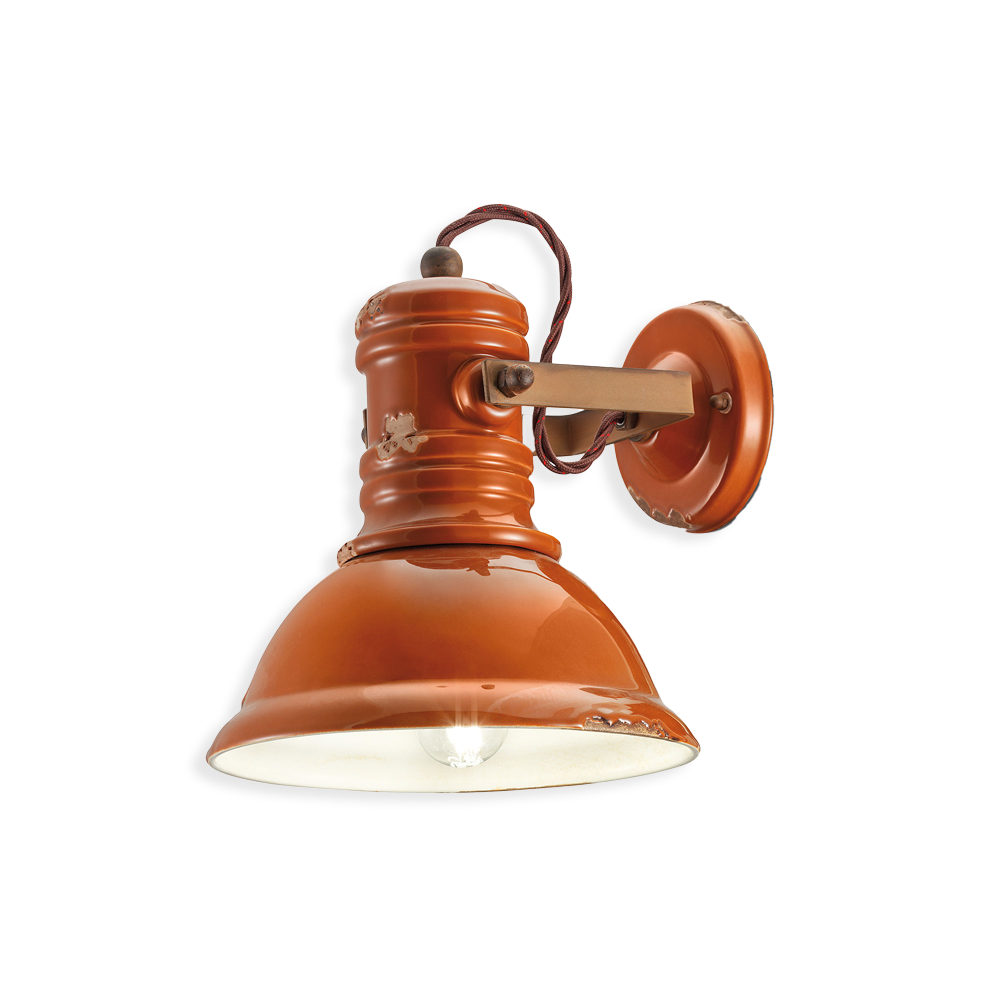 Ferroluce Nástěnné retro svítidlo INDUSTRIAL, v. 24 cm, 1xE27 Barva: Oranžová