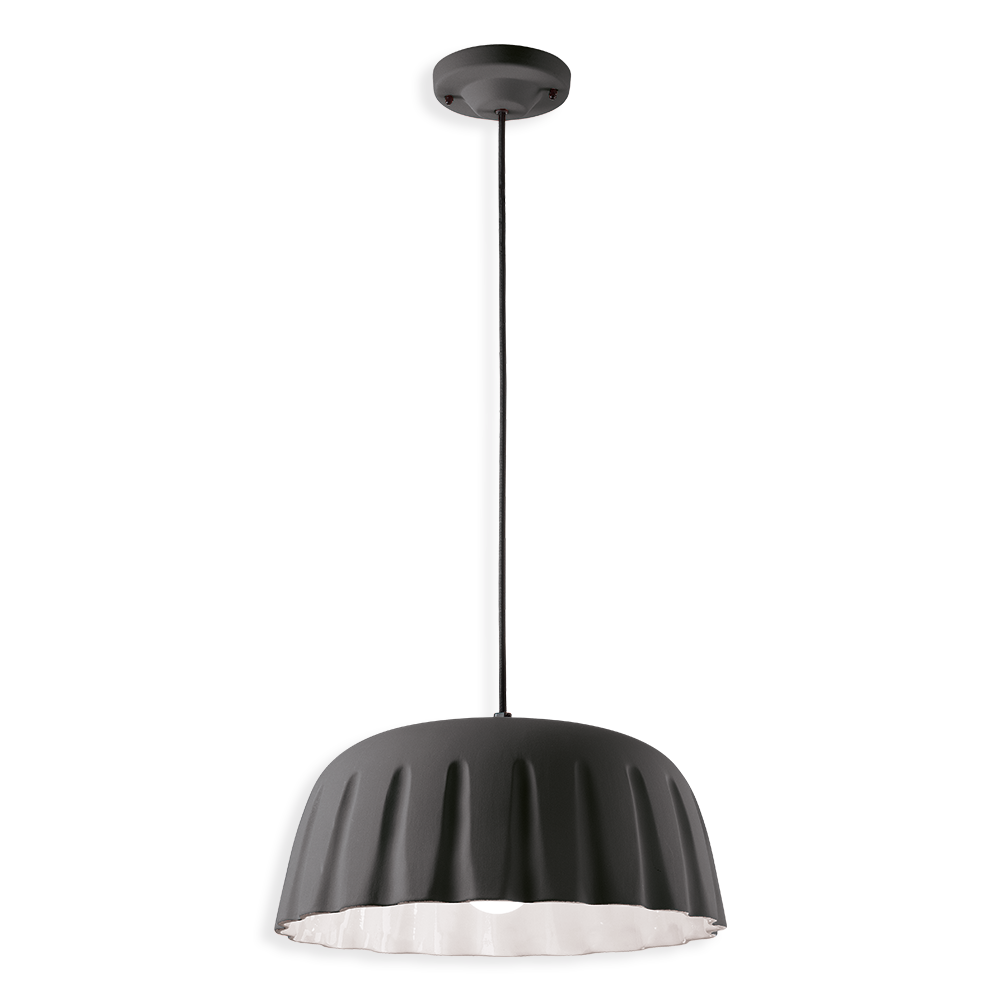Ferroluce Závěsné svítidlo MADAME GRES, ∅ 40 cm, v. 18 cm, 1xE27 Barva: Černá