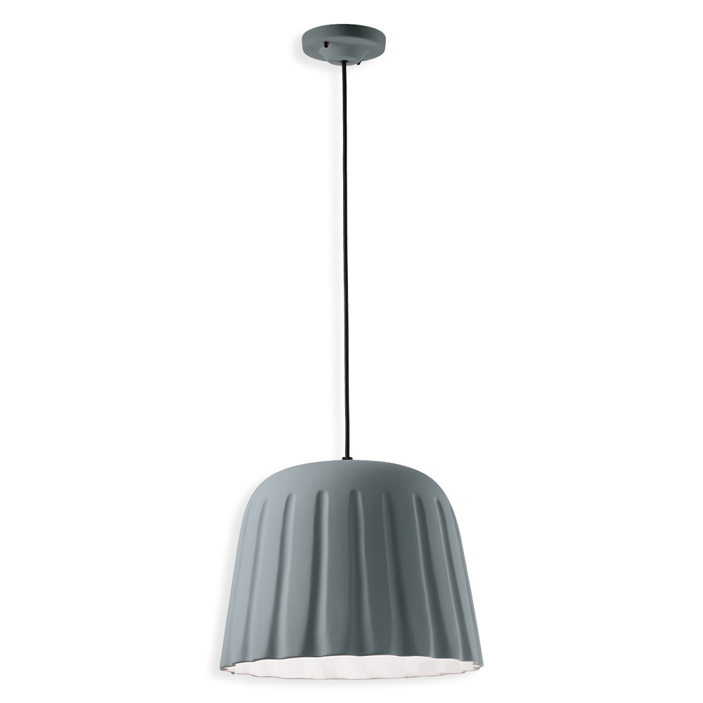 Ferroluce Závěsné svítidlo MADAME GRES, ∅ 40 cm, v. 30 cm, 1xE27 Barva: Šedá