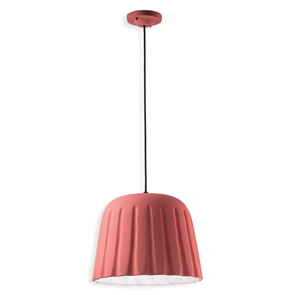 Ferroluce Závěsné svítidlo MADAME GRES, ∅ 40 cm, v. 30 cm, 1xE27 Barva: Korálová růžová