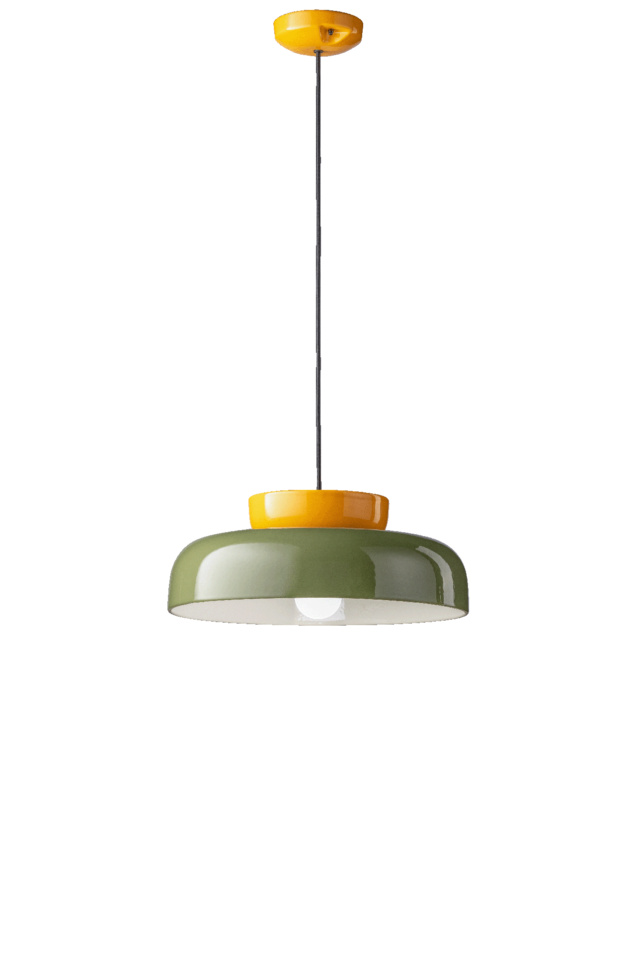 Ferroluce Závěsné svítidlo MARACANA', ∅ 37 cm, v. 15 cm, 1xE27 Barva: Zeleno-žlutá