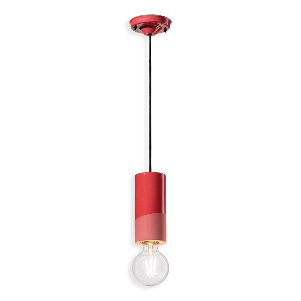 Ferroluce Závěsné svítidlo PL, v. 18 cm, 1xE27 Barva: Korálová červená