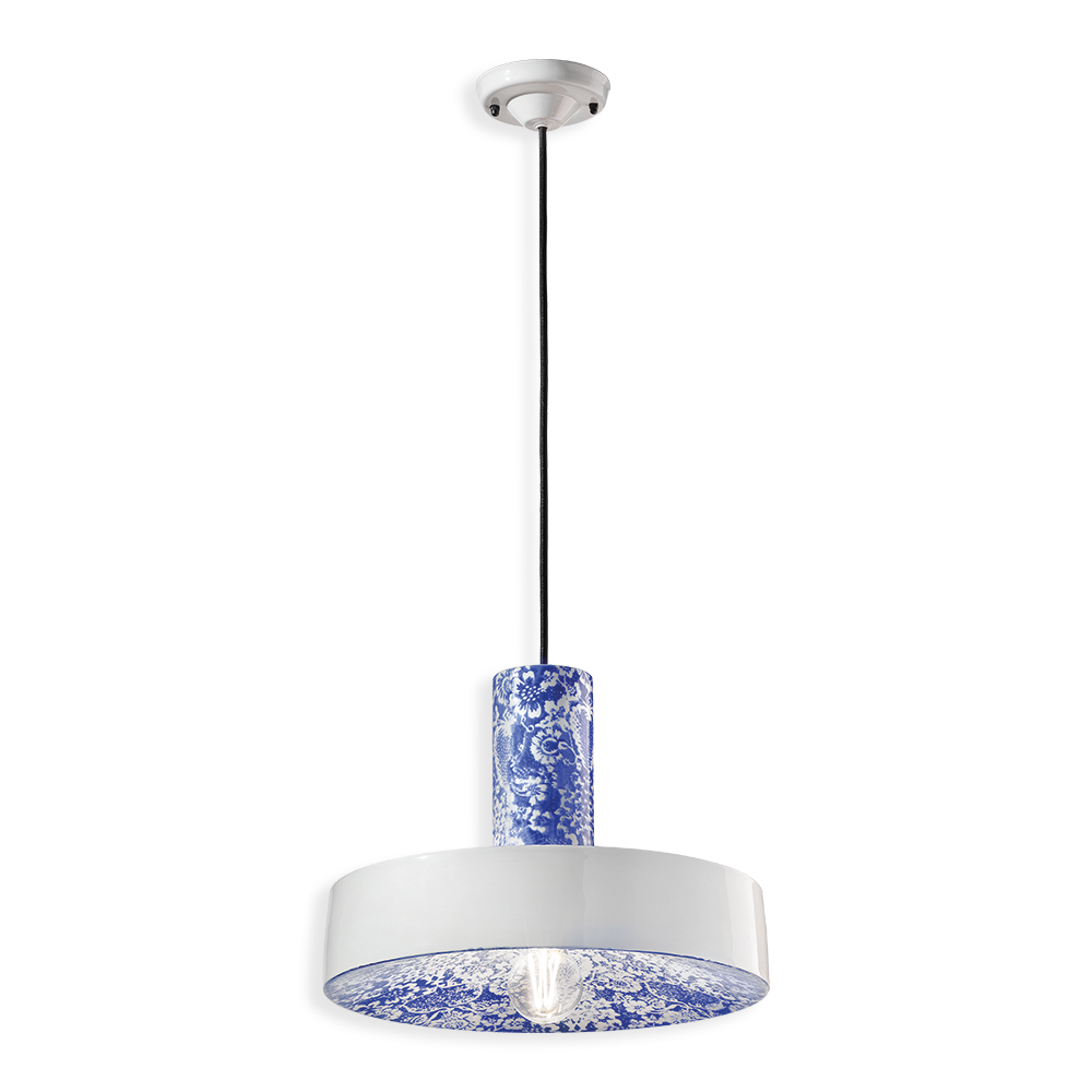 Ferroluce Závěsné svítidlo PL, ∅ 35 cm, 1xE27 Barva: Květinová modrá