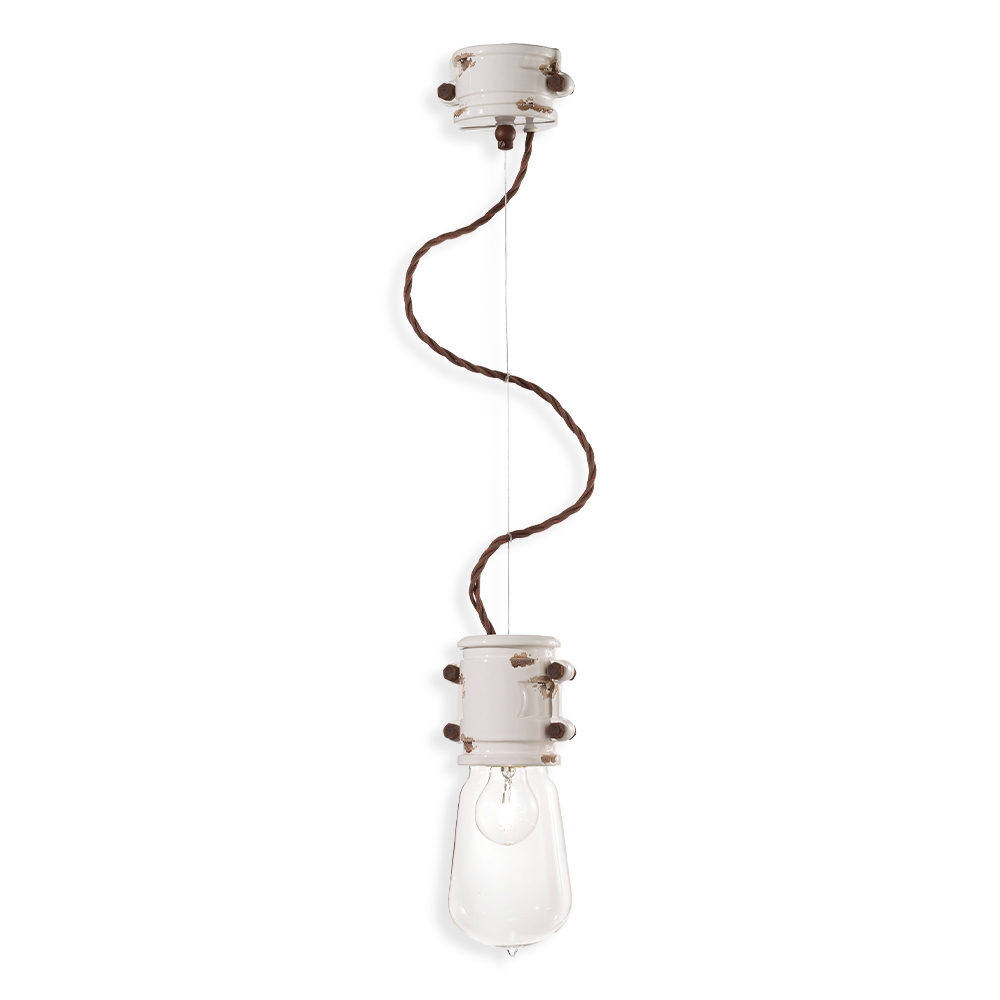 Ferroluce Závěsné retro svítidlo URBAN, v. 26 cm, 1xE27 Barva: Bílá