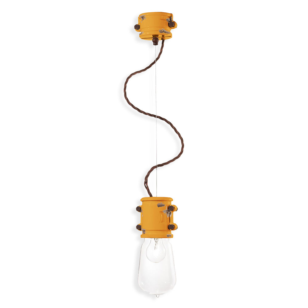 Ferroluce Závěsné retro svítidlo URBAN, v. 26 cm, 1xE27 Barva: Žlutá