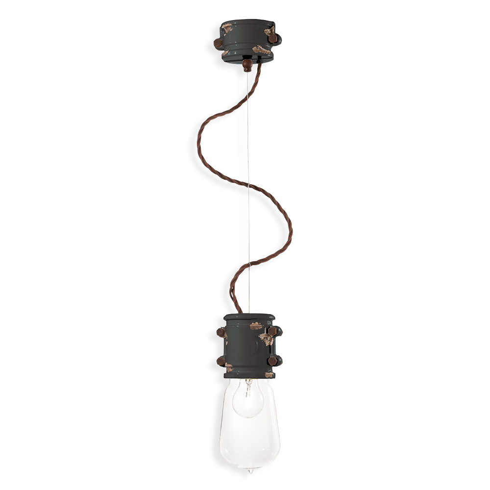 Ferroluce Závěsné retro svítidlo URBAN, v. 26 cm, 1xE27 Barva: Černá