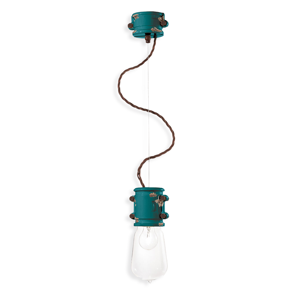 Ferroluce Závěsné retro svítidlo URBAN, v. 26 cm, 1xE27 Barva: Olivová zelená
