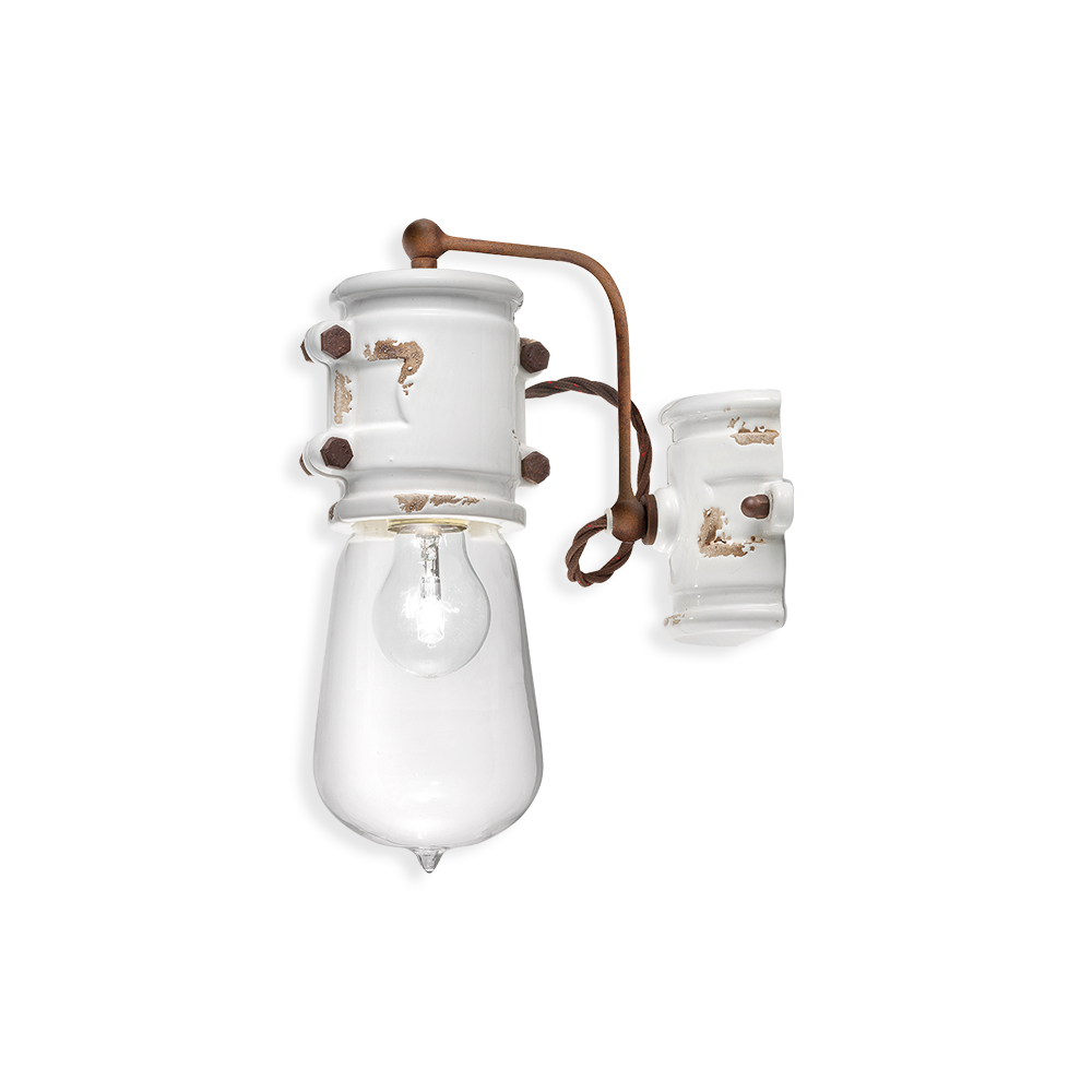 Ferroluce Nástěnné retro svítidlo URBAN, v. 30 cm, 1xE27 Barva: Bílá