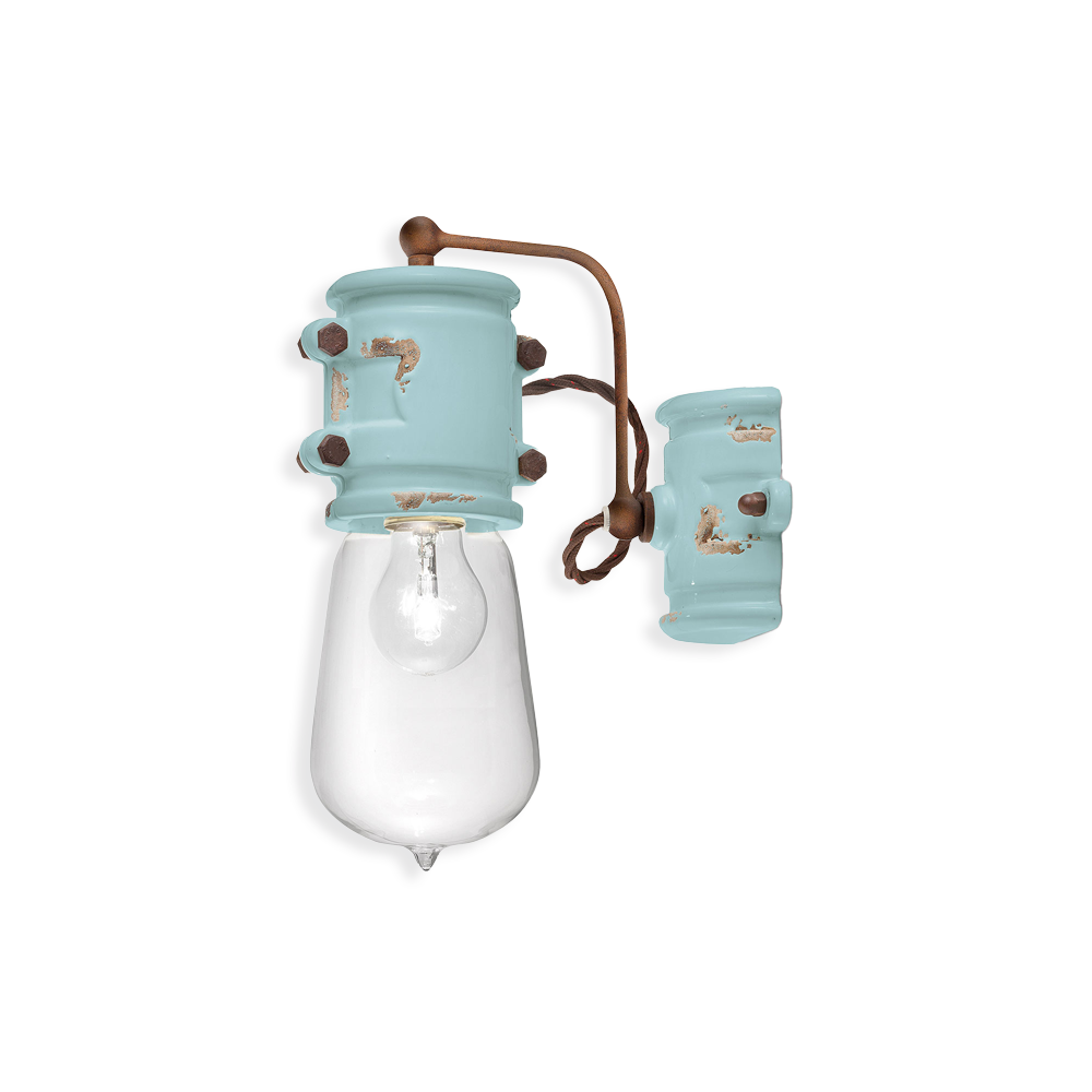 Ferroluce Nástěnné retro svítidlo URBAN, v. 30 cm, 1xE27 Barva: Světle modrá