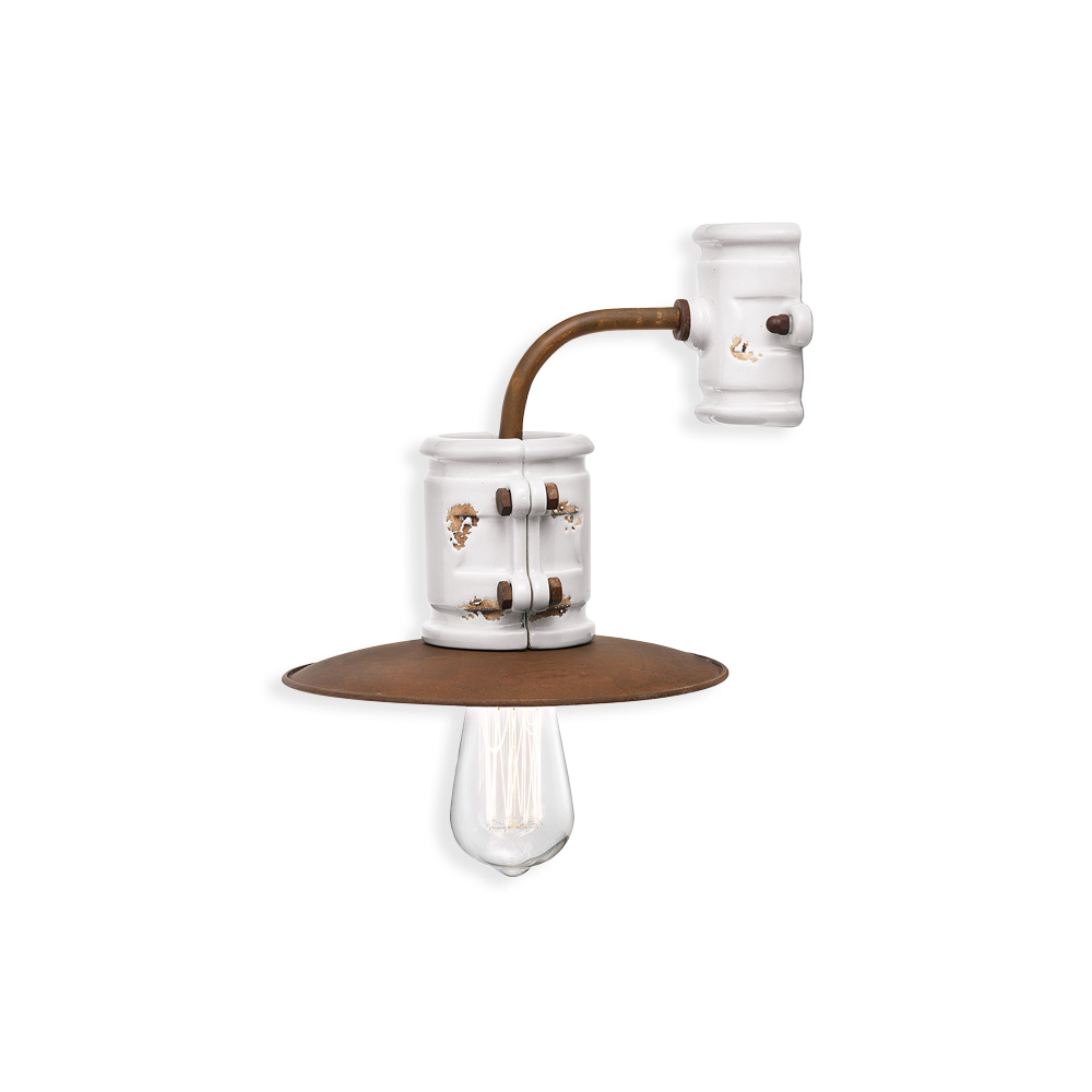 Ferroluce Nástěnné retro svítidlo URBAN, š. 28 cm, 1xE27 Barva: Bílá
