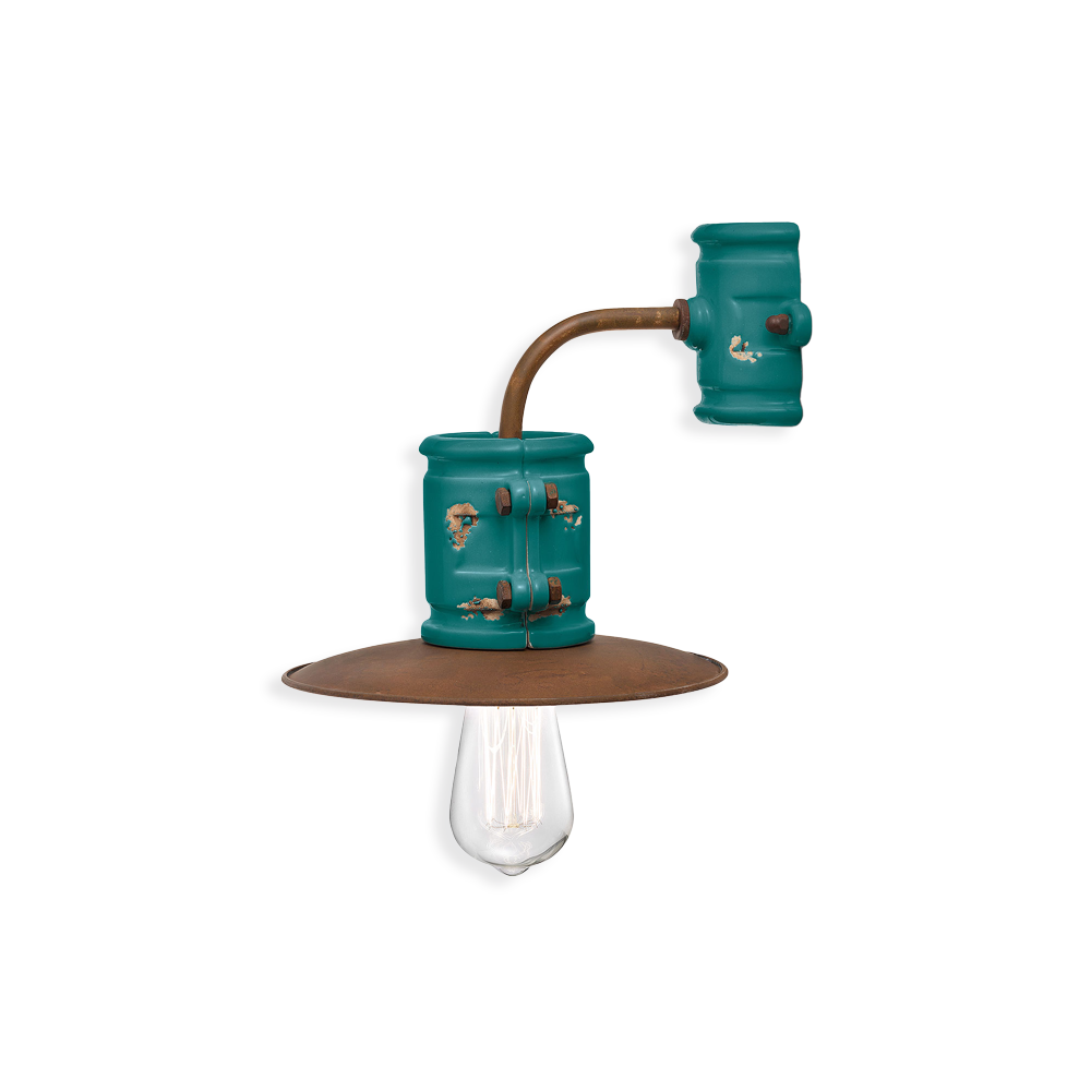 Ferroluce Nástěnné retro svítidlo URBAN, š. 28 cm, 1xE27 Barva: Olivová zelená