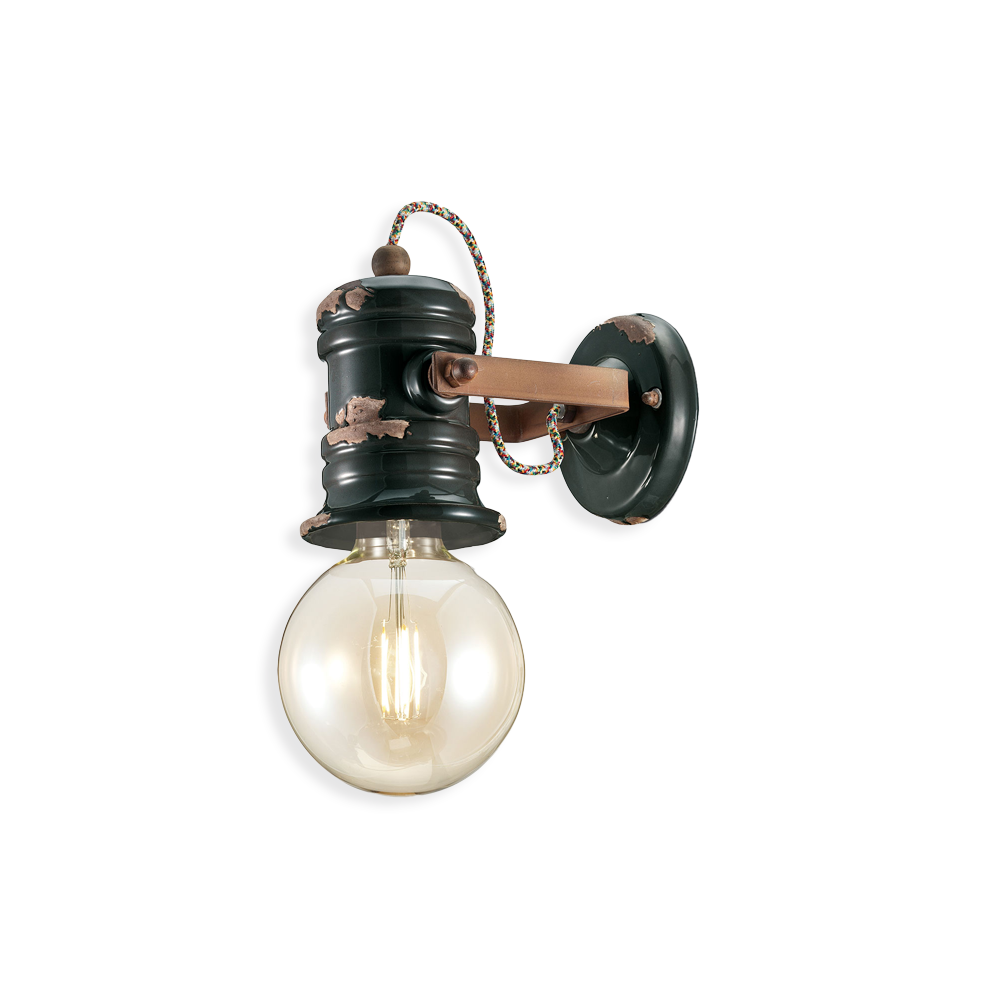 Levně Ferroluce Nástěnné vintage svítidlo URBAN, š. 20 cm, 1xE27 Barva: Černá