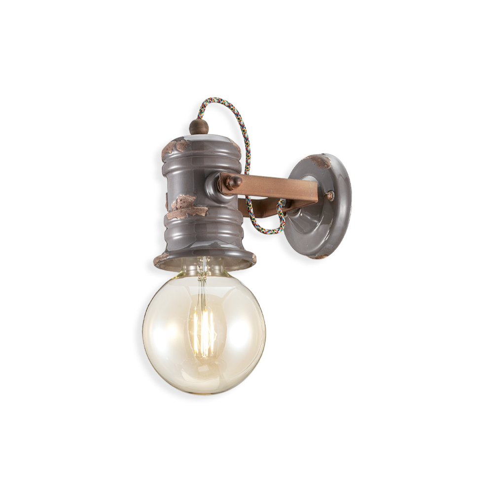 Levně Ferroluce Nástěnné vintage svítidlo URBAN, š. 20 cm, 1xE27 Barva: Šedá