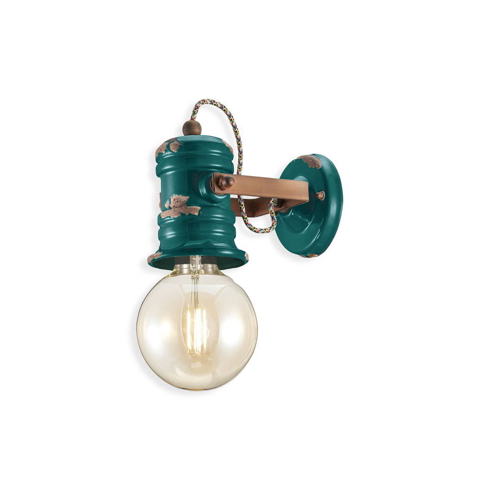 Levně Ferroluce Nástěnné vintage svítidlo URBAN, š. 20 cm, 1xE27 Barva: Olivová zelená