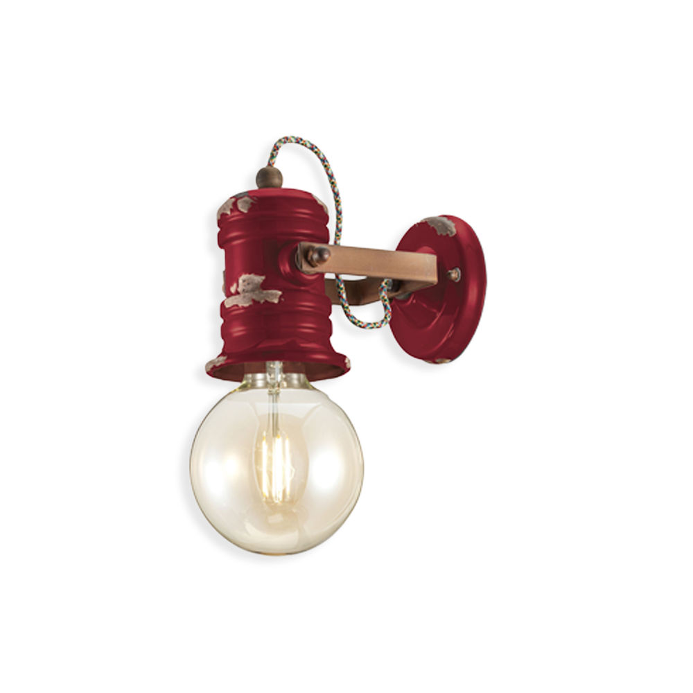 Levně Ferroluce Nástěnné vintage svítidlo URBAN, š. 20 cm, 1xE27 Barva: Rudá červená