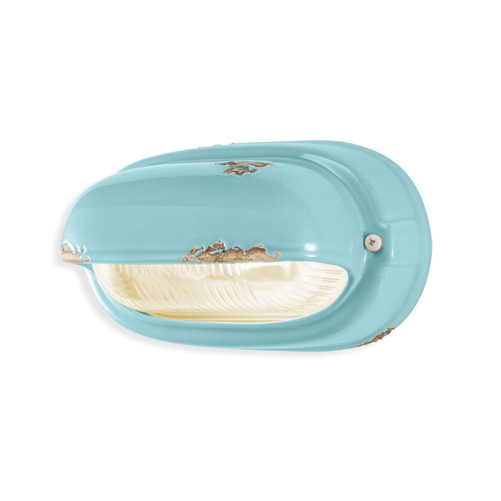 Levně Ferroluce Nástěnné retro svítidlo VINTAGE, š. 24 cm, 1xE27 Barva: Světle modrá