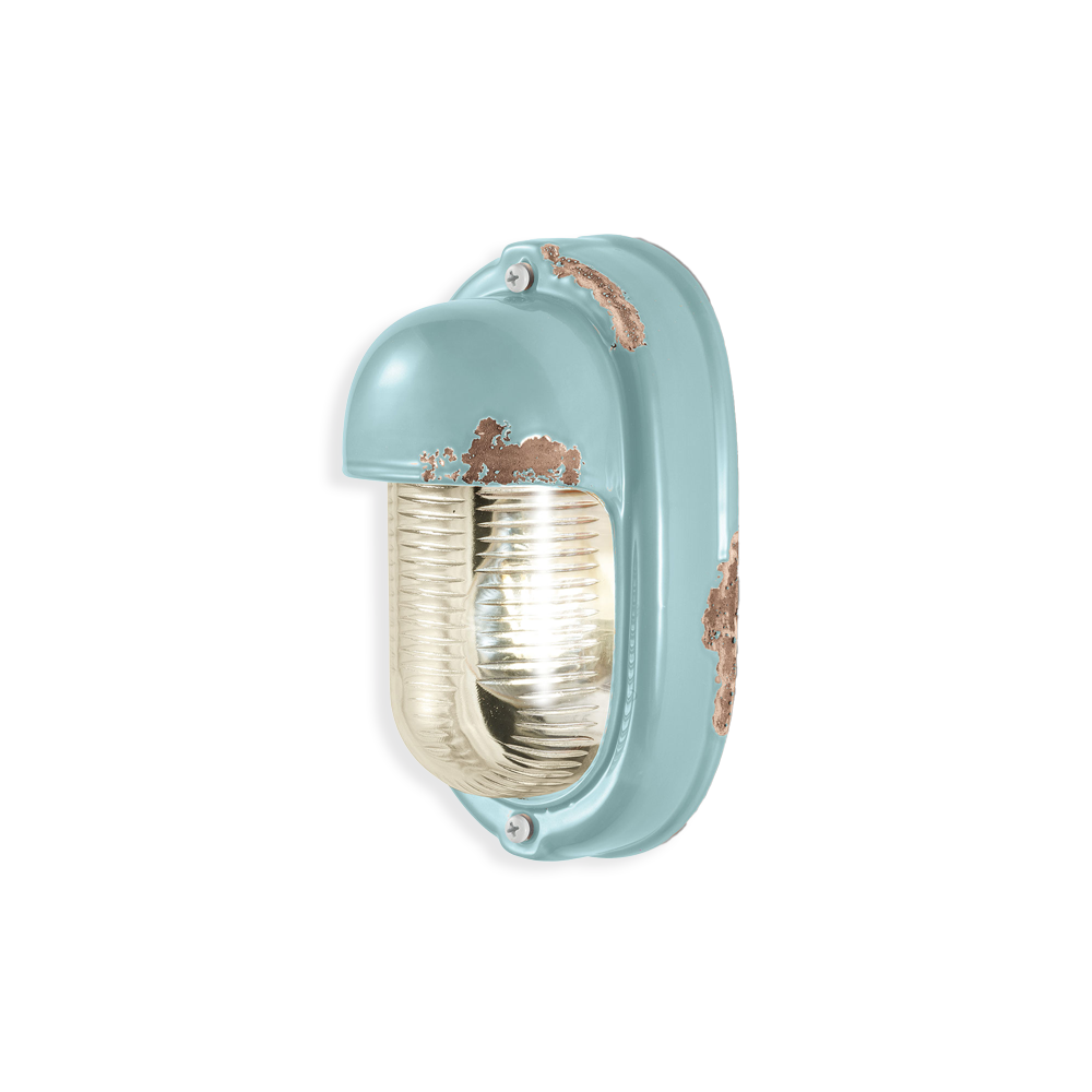 Levně Ferroluce Nástěnné retro svítidlo VINTAGE, v. 24 cm, 1xE27 Barva: Světle modrá