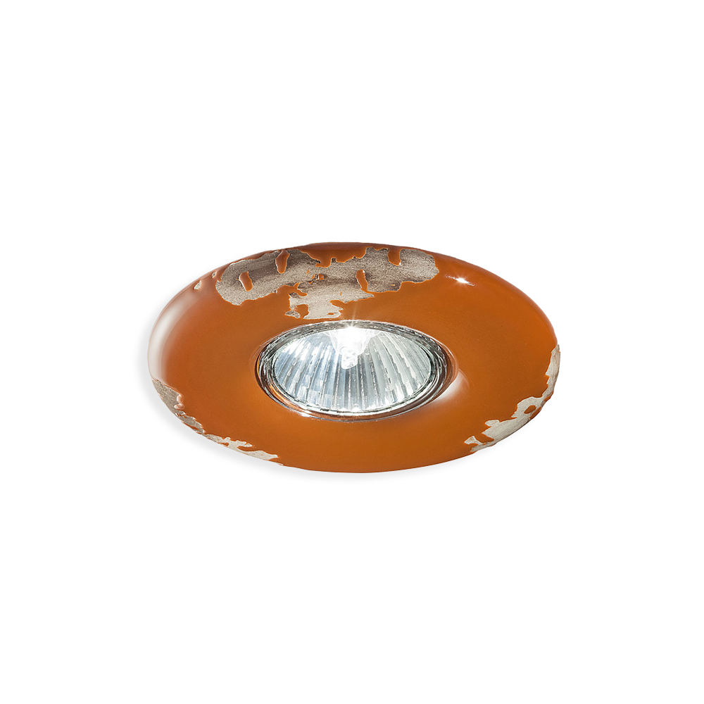 Levně Ferroluce Zapuštěné retro svítidlo VINTAGE, Ø 11 cm, 1xGU10 Barva: Oranžová