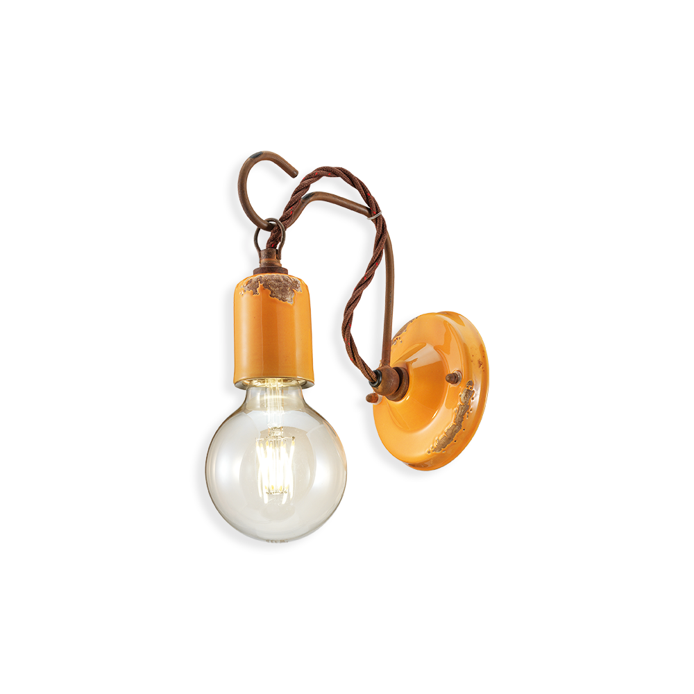 Levně Ferroluce Nástěnné retro svítidlo VINTAGE, v. 20 cm, 1xE27 Barva: Žlutá