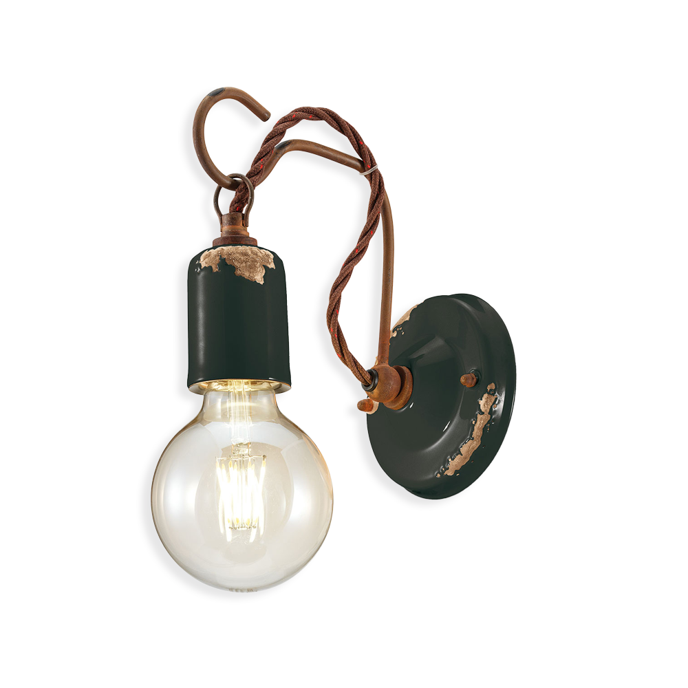 Levně Ferroluce Nástěnné retro svítidlo VINTAGE, v. 20 cm, 1xE27 Barva: Černá