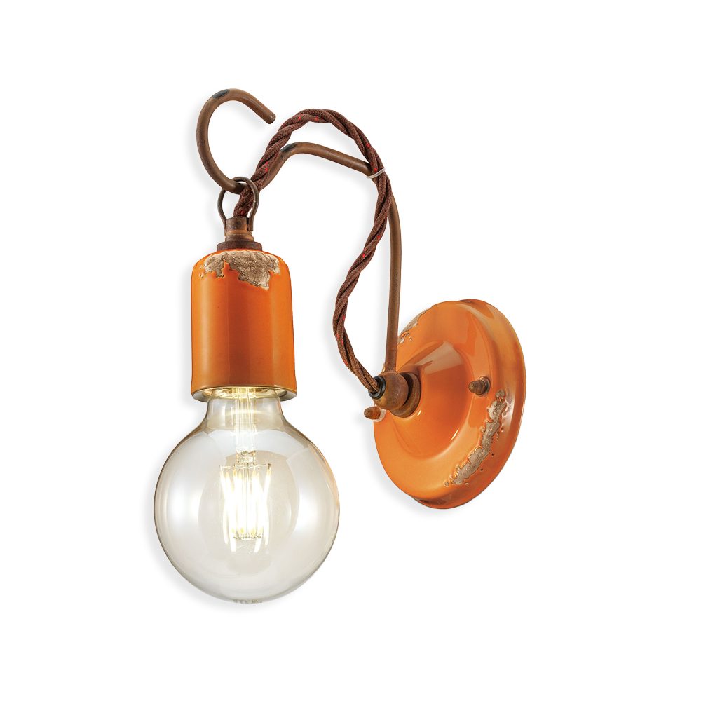 Levně Ferroluce Nástěnné retro svítidlo VINTAGE, v. 20 cm, 1xE27 Barva: Oranžová
