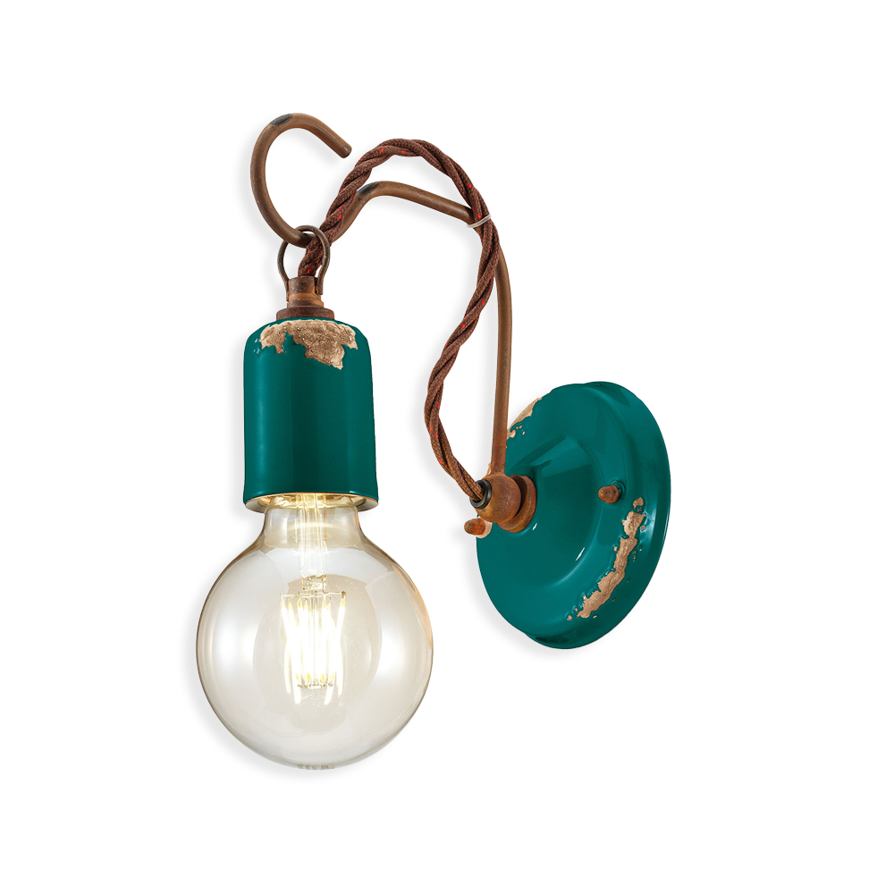Levně Ferroluce Nástěnné retro svítidlo VINTAGE, v. 20 cm, 1xE27 Barva: Olivová zelená