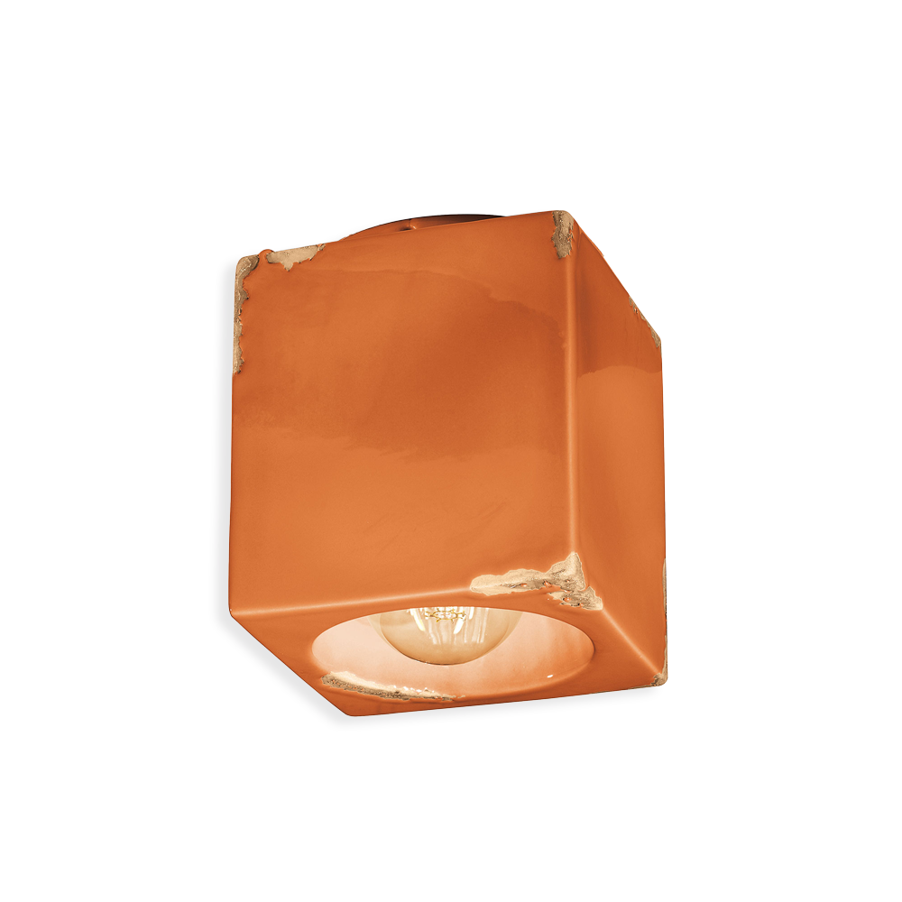 Levně Ferroluce Stropní retro svítidlo VINTAGE, š. 12 cm, 1xE27 Barva: Oranžová