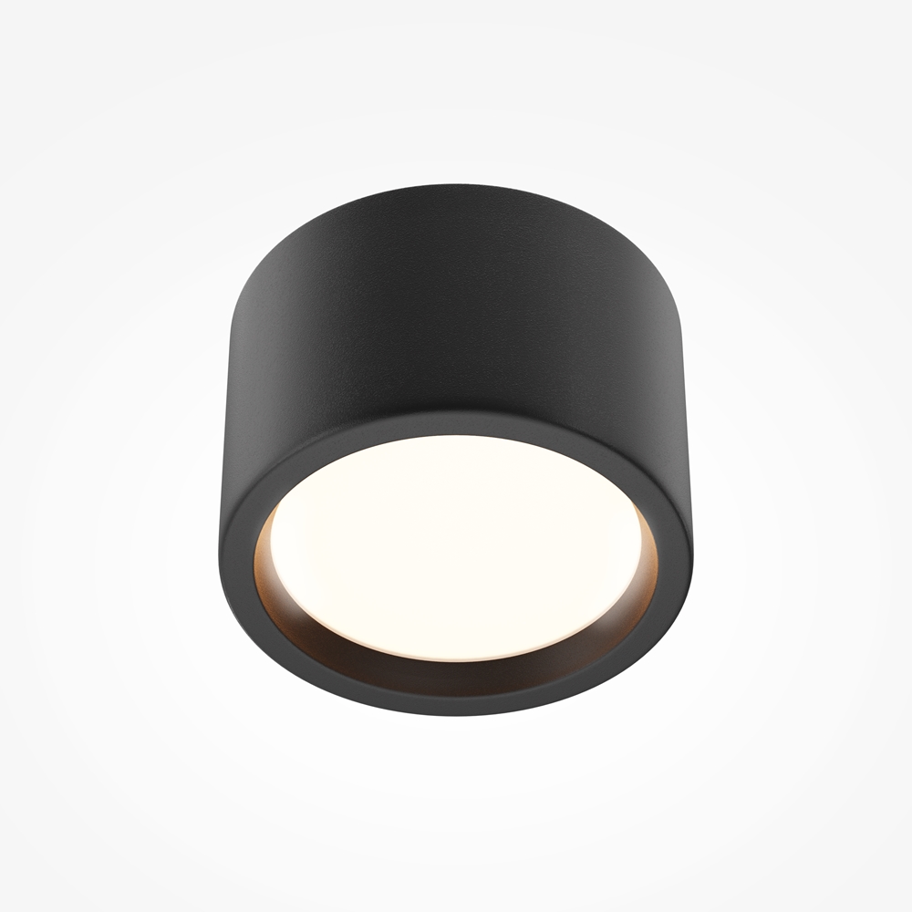 Levně Maytoni Moderní koupelnové stropní LED svítidlo HYDRA, 10W, pr. 10,5 cm, 3000K, IP44 Barva: Černá
