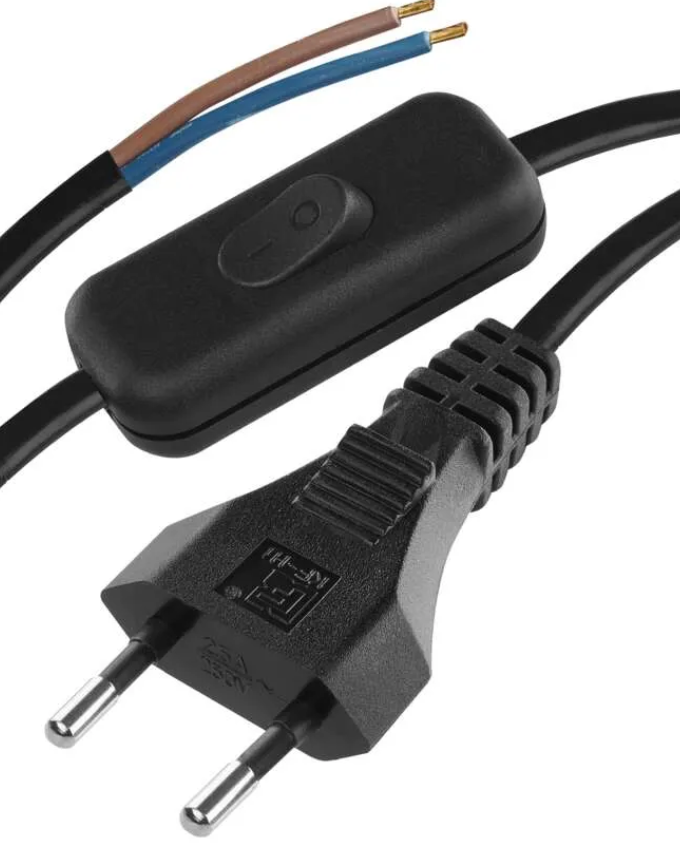 Emos lighting Flexo šňůra PVC 2× 0,75mm2 s vypínačem, černá Délka: 2m