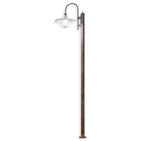 Levně Ferroluce Venkovní stojací vintage lampa CAMPOBASSO, v. 240 cm, 1xE27, IP43
