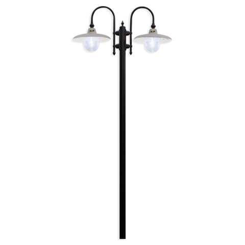 Levně Ferroluce Venkovní stojací vintage lampa CAMPOBASSO, v. 240 cm, 2xE27, IP43