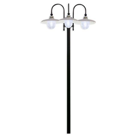 Levně Ferroluce Venkovní stojací vintage lampa CAMPOBASSO, v. 240 cm, 3xE27, IP43