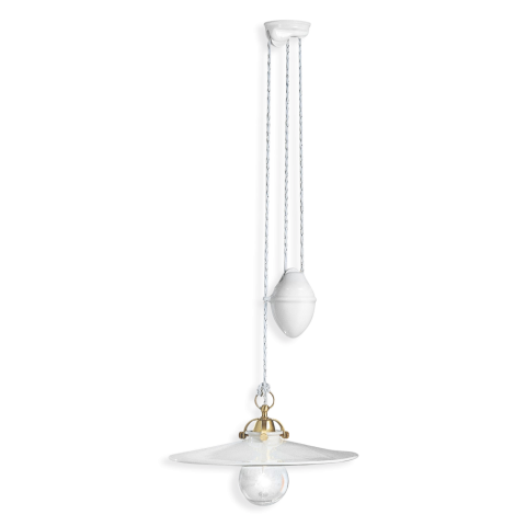 Levně Ferroluce Závěsné svítidlo s kladkou ASTI, ∅ 31 cm, 1xE27