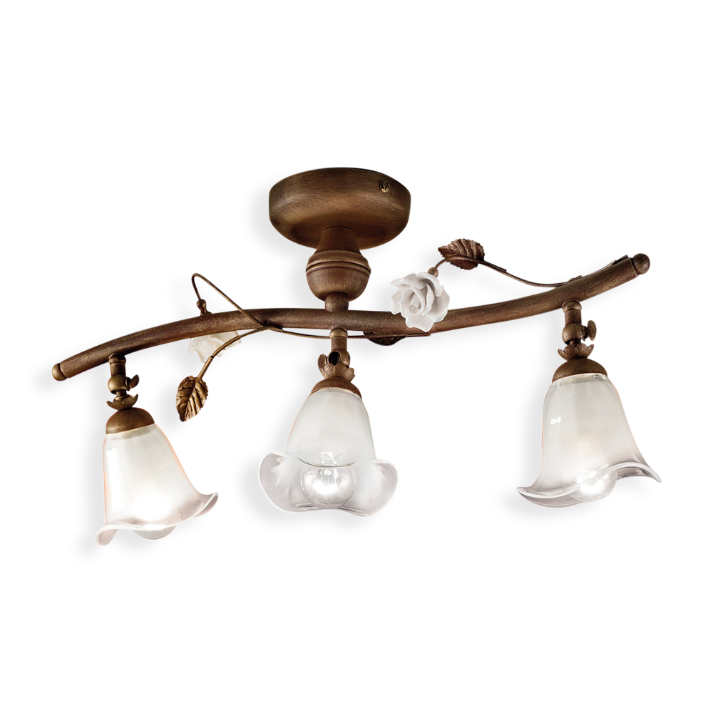 Ferroluce Stropní retro svítidlo SIENA, d. 52 cm, 3xE14