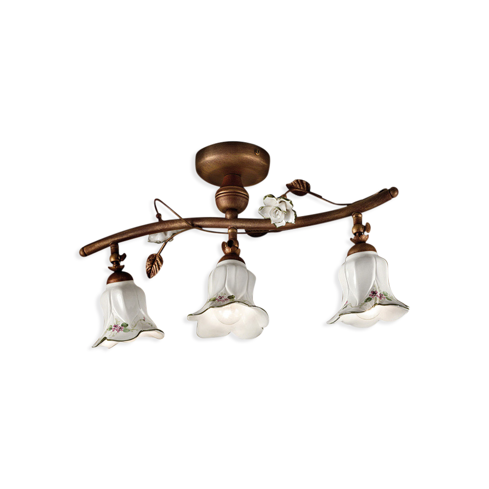 Levně Ferroluce Stropní vintage svítidlo PISA, d. 52 cm, 3xE14