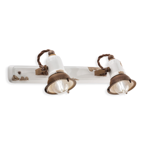 Ferroluce Nástěnné retro svítidlo LOFT, d. 41 cm, 2xE14