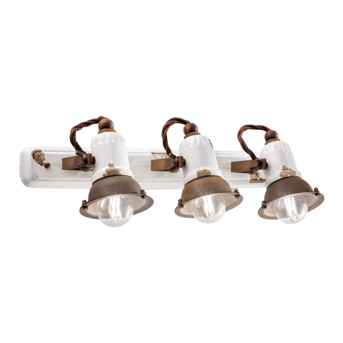 Ferroluce Nástěnné retro svítidlo LOFT, d. 41 cm, 3xE14