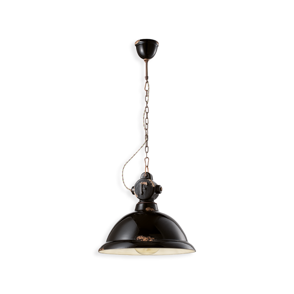 Ferroluce Závěsné retro svítidlo INDUSTRIAL, Ø 40 cm, v. 36 cm, 1xE27