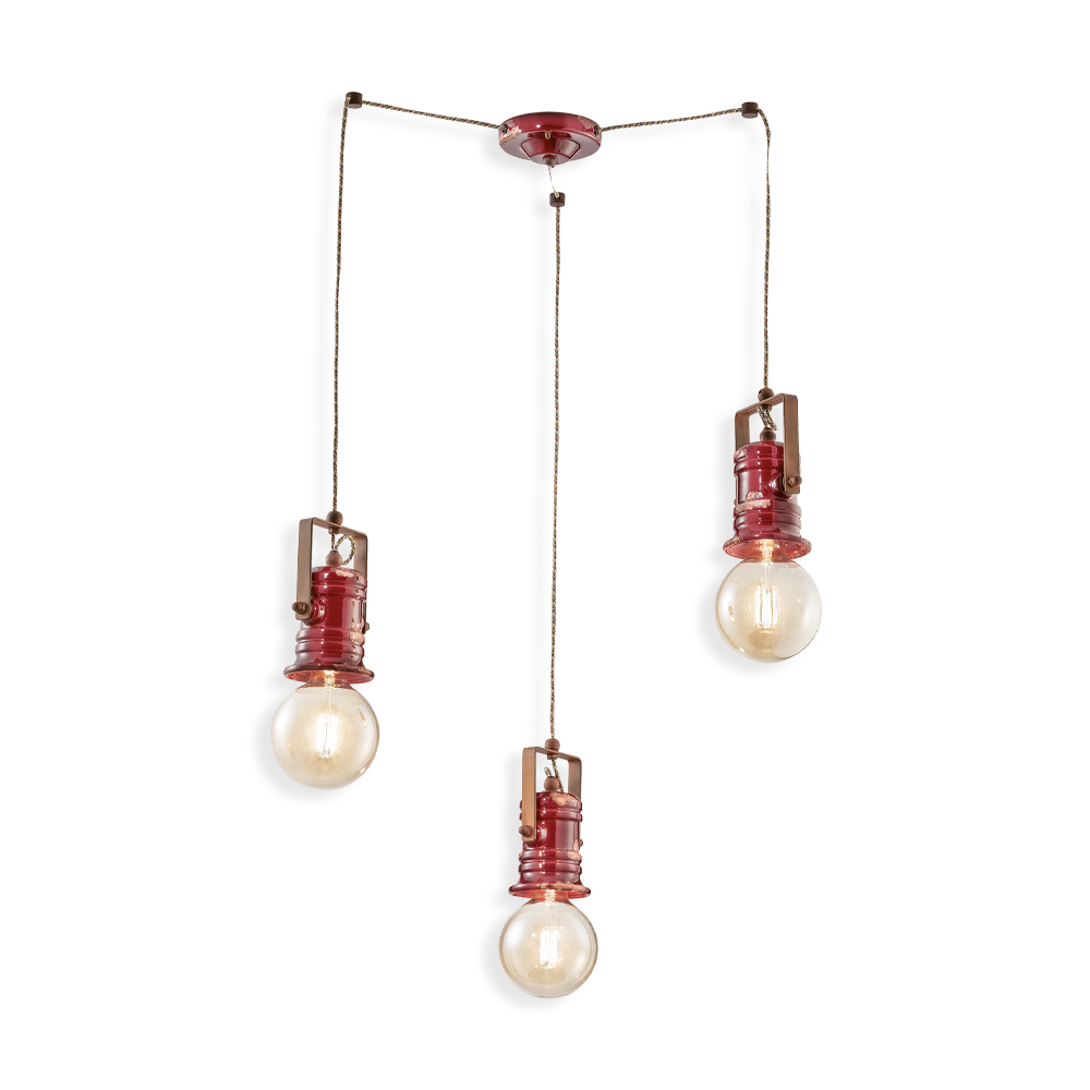 Levně Ferroluce Závěsné vintage svítidlo URBAN, v. 19 cm, 3xE27