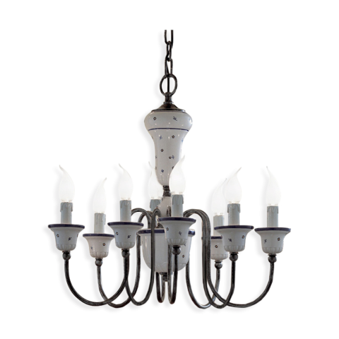 Ferroluce Závěsné retro svítidlo SANREMO, ∅ 60 cm, 8xE14