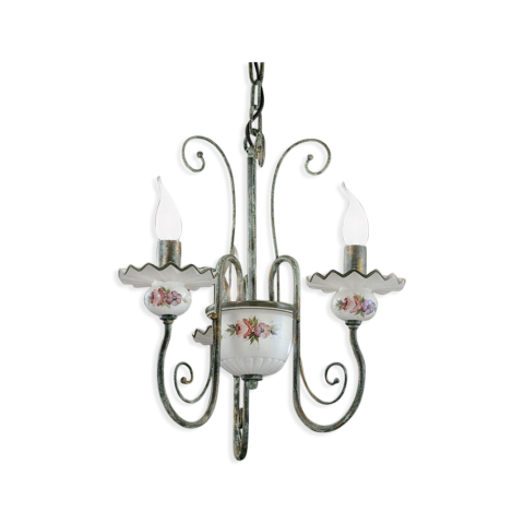 Ferroluce Závěsné retro svítidlo SANREMO, ∅ 57 cm, 3xE14
