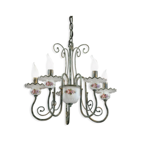 Ferroluce Závěsné retro svítidlo SANREMO, ∅ 57 cm, 5xE14