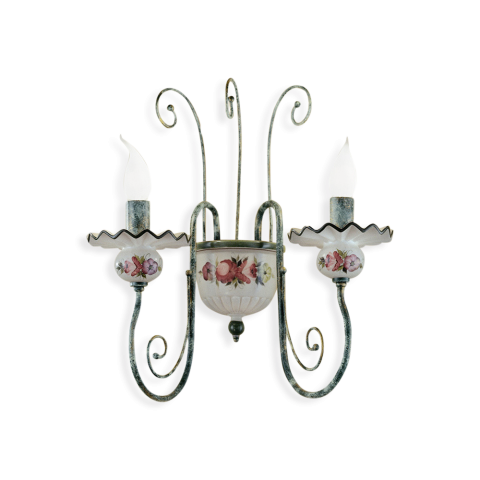 Ferroluce Nástěnné retro svítidlo SANREMO, v. 45 cm, 2xE14